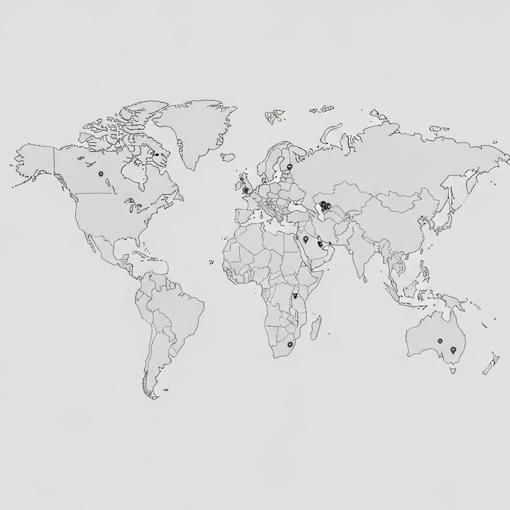 World map showing office locations
